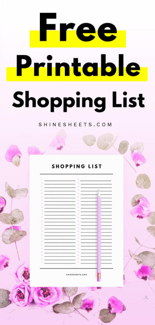 Free Shopping List Printable - Yours Right Away!