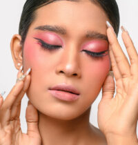 woman with social media makeup