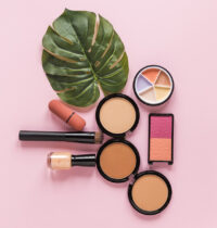 makeup essentials on the table