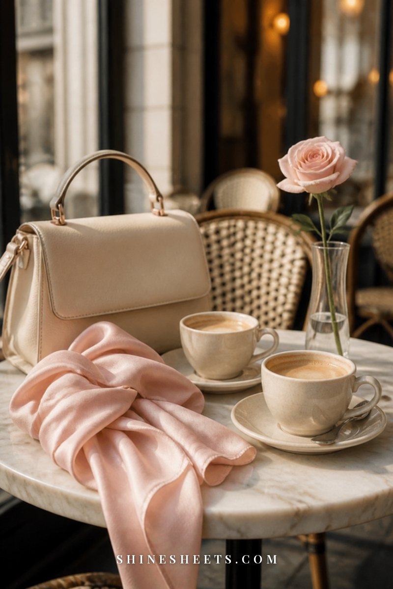 Two coffee cups across a small cafe table in soft daylight